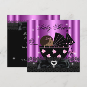 Invitation Fête de Baby Shower pour fille afro-américaine Ros