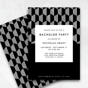 Invitation Fête de baccalauréat moderne minimaliste noir et b