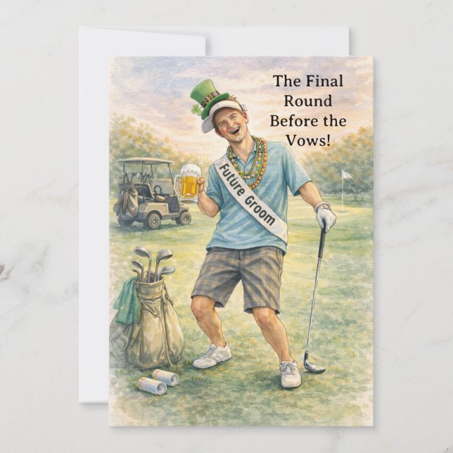 Invitation Fête de Bachelor pour jouer au Golf (Devant)