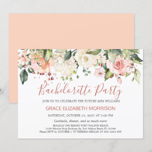 Invitation Fête de Bachelorette à fleurs d'aquarelle
