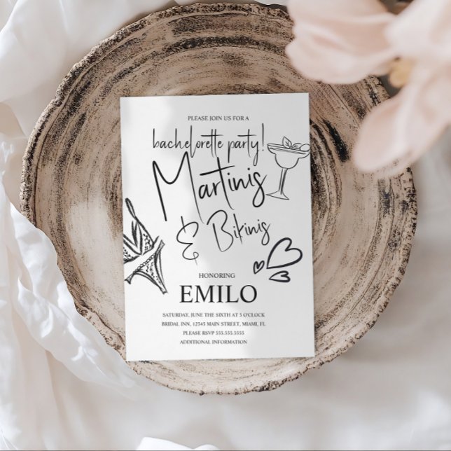 Invitation Fête de Bachelorette à la plage avec dessins de bi (Créateur téléchargé)