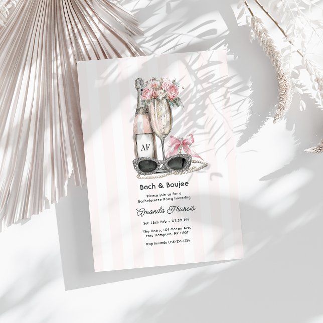 Invitation Fête de Bachelorette Bach & Boujee Monogram Chic (Bach & Boujee Monogram Chic Bachelorette Party Invitation)