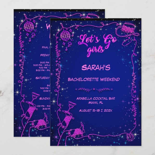 Invitation Fête de Bachelorette de Cowgirl modifiable (Devant / Derrière)