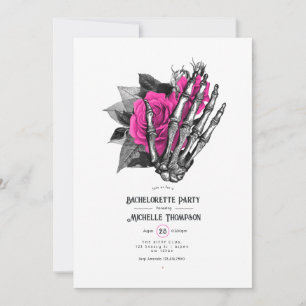 Invitation Fête de Bachelorette de squelette gothique floral