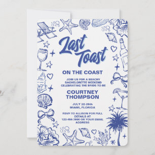 Invitation Fête de Bachelorette Dernière Toast Dessinée à la 