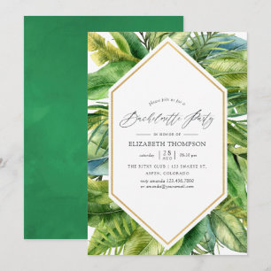 Invitation Fête de Bachelorette d'été tropical à l'aquarelle