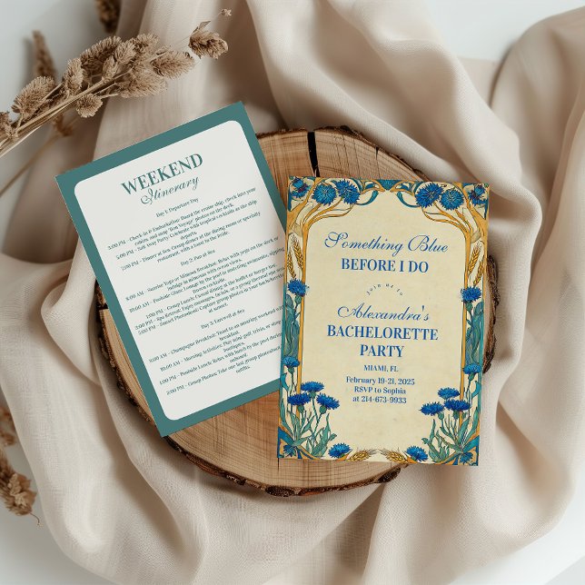 Invitation Fête de Bachelorette Fleur Sauvage Quelque Chose d (Créateur téléchargé)