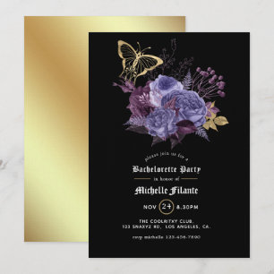 Invitation Fête de Bachelorette gothique Floral Halloween