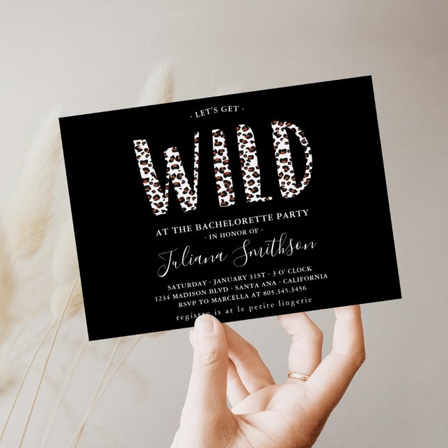 Invitation Fête de bachelorette Leopard Wild (Créateur téléchargé)