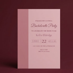 Invitation Fête de Bachelorette Minimaliste Moderne Bar à Ros