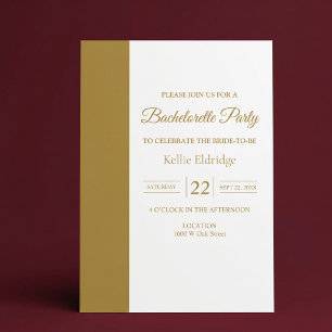 Invitation Fête de Bachelorette Minimaliste Moderne Barre d'O