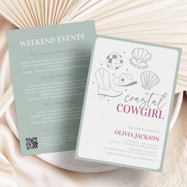 Invitation Fête de bachelorette moderne Nautique Côtière (Créateur téléchargé)
