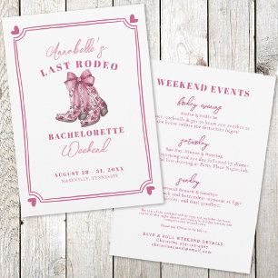 Invitation Fête de Bachelorette Pink Last Rodeo
