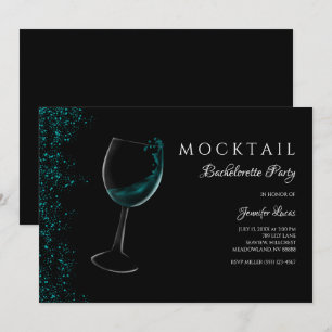 Invitation Fête de bachelorette turquoise bleu étincelant