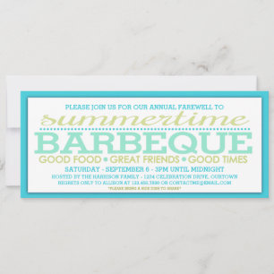 Invitation Fête de barbecue de fin d'été