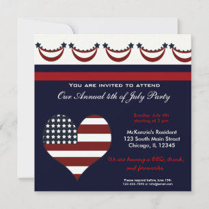 Invitation Fête de barbecue du 4 juillet