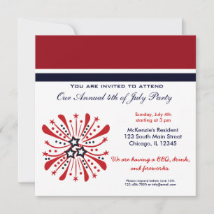 Invitation Fête de barbecue du 4 juillet