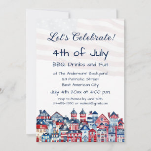 Invitation Fête de barbecue familiale élégante et mignonne du