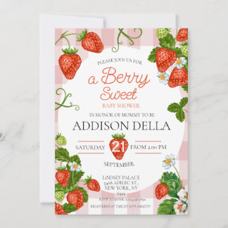 Invitation Fête de Bébé à la Fraise Bébé aux Fruits Rouges