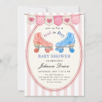 Fête de bébé à l'aquarelle rose | Roller Skate