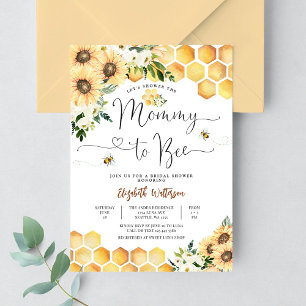 Invitation Fête de Bébé Abeille Tournesol de Maman Abeille à