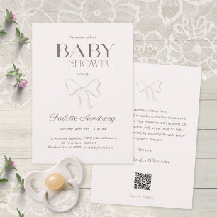 Invitation Fête de bébé Arc en Rose Poussiéreuse Aquarelle Su