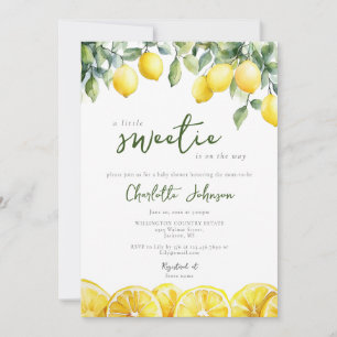 Invitation Fête de bébé au citron aquarelle tout-en-un