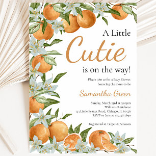 Invitation Fête de bébé au citron orange neutre