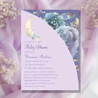 Fête de bébé au clair de lune lavande violet écrit