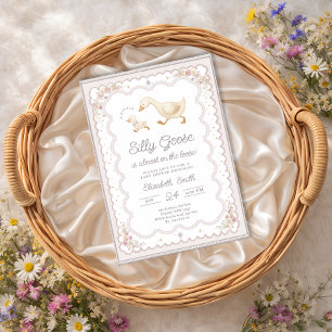 Invitation Fête de bébé au thème de canard et d'oie, genre ne
