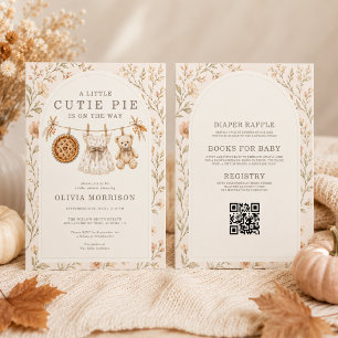 Invitation Fête de Bébé Automnale Vêtements de Bébé Douce
