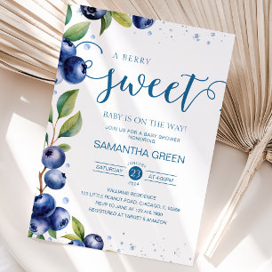 Invitation Fête de Bébé aux Bleuets