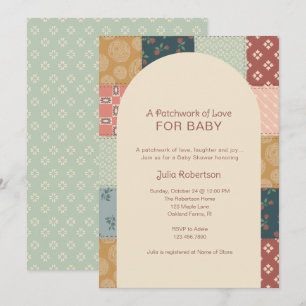 Invitation Fête de bébé avec courtepointe vintage