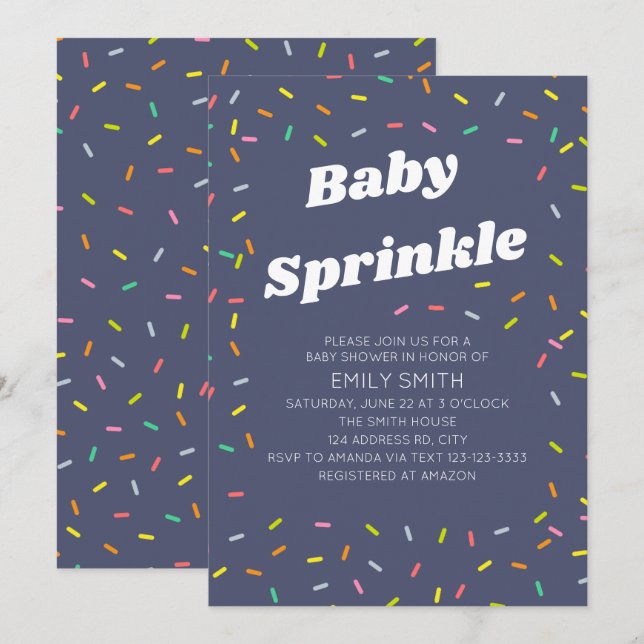 Invitation Fête de bébé bis (Devant / Derrière)