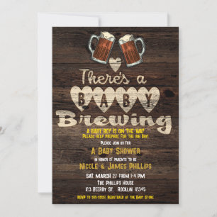Invitation Fête de Bébé Brassant de la Bière pour Réjouir le 