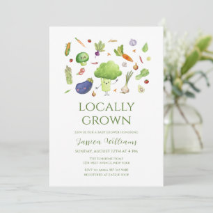 Invitation Fête de bébé Bundle de légumes cultivés localement