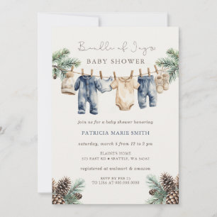 Invitation Fête de bébé Bundle of Joy Hiver Garçon