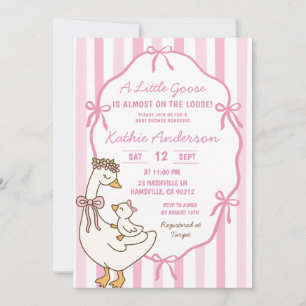 Invitation Fête de bébé Canard Drôle Dessinée à la Main avec 