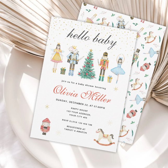 Invitation Fête de bébé Casse-Noisette Bonjour (Créateur téléchargé)