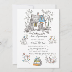 Invitation Fête de Bébé Champignon de Bois Conte de Fées