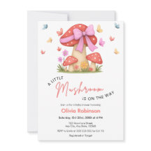 Fête de Bébé Champignon Rose Floral Un Petit Champ
