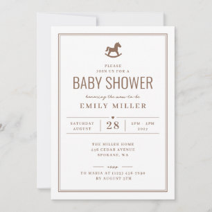 Invitation Fête de Bébé Cheval à Bascule Classique