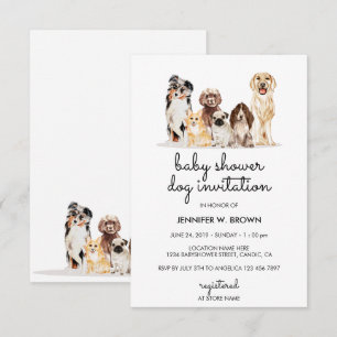 Invitation Fête de Bébé Chiots Chien Adorable