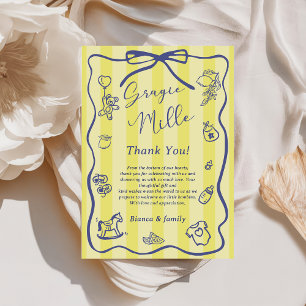 Invitation Fête de bébé Ciao sur le thème italien avec des ra