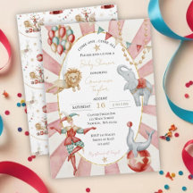 Fête de Bébé Cirque Carnaval Aquarelle Fantaisiste