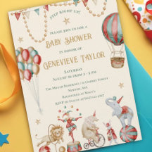 Fête de Bébé Cirque Carnaval Aquarelle Fantaisiste