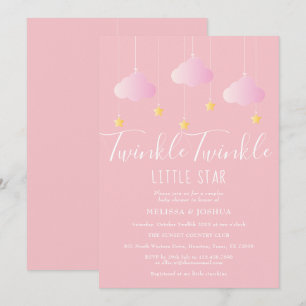 Invitation Fête de Bébé Couple Twinkle Twinkle Little Star