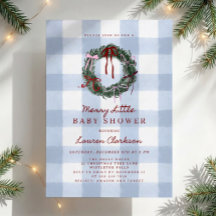 Fête de Bébé Couronne de Tissu Bleu Gingham