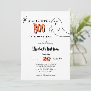Invitation Fête de Bébé Cute Ghost Little Boo est presque arr