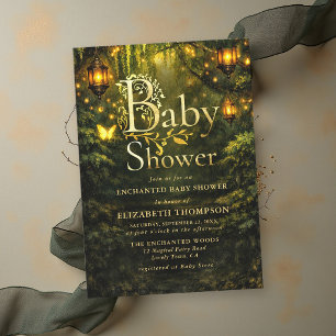 Invitation Fête de Bébé de la Forêt Enchantée de Conte de Fée